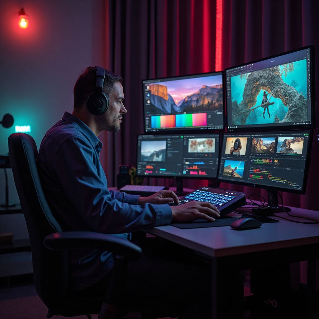 Post-production editing suite